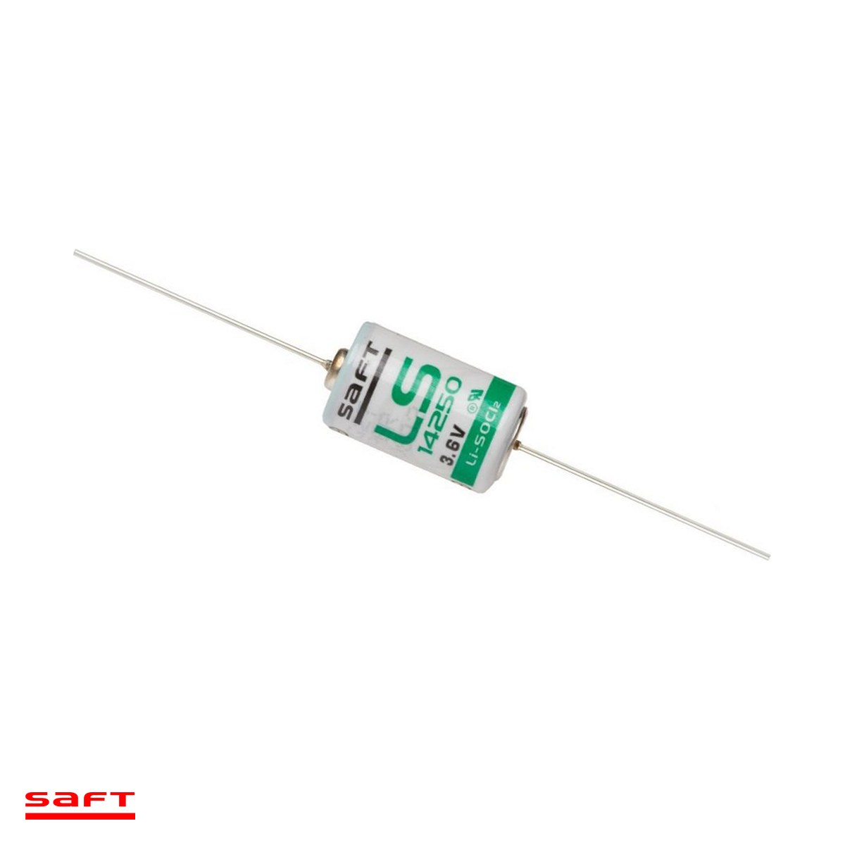 Baterii Litiu - Baterie litiu Saft LS 14250 CNA 1/2AA, 3.6 V, 1200 mAh, Li-SOCl2, 14.65 x 24.8 mm, cu terminale axiale (CNA), bulk