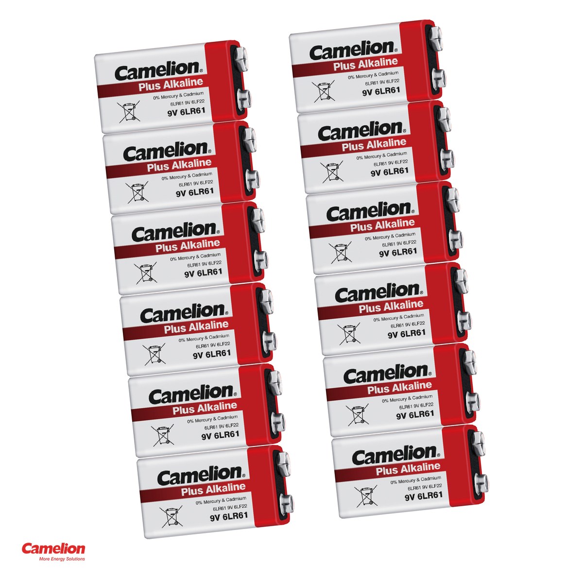 Baterii Alcaline 6LR61 9V - Baterie alcalina Camelion Plus 9V 6LR61, 9 V, 48.5 x 26.5 x 17.5 mm, bulk