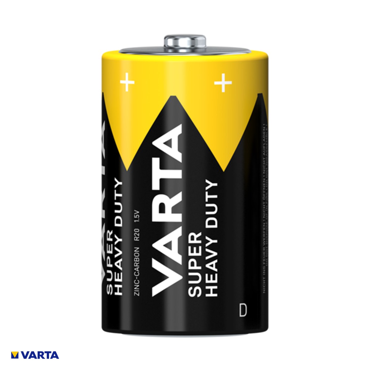 Set 10 baterii zinc carbon VARTA Super Heavy Duty D R20, 1.5 V, 34.2 x 61.5 mm, 5 blistere a cate 2 bucati [3]
