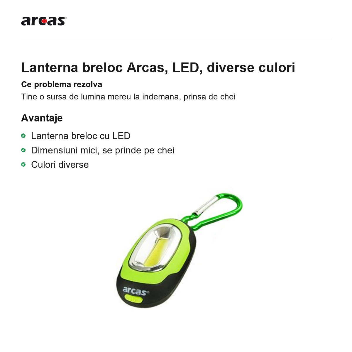 Lanterna breloc Arcas, LED, diverse culori [1]