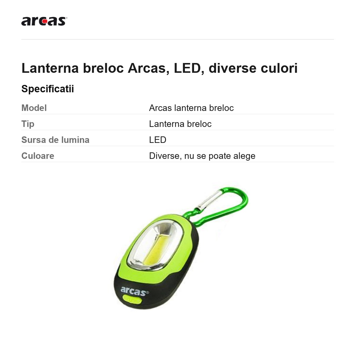 Lanterna breloc Arcas, LED, diverse culori [2]