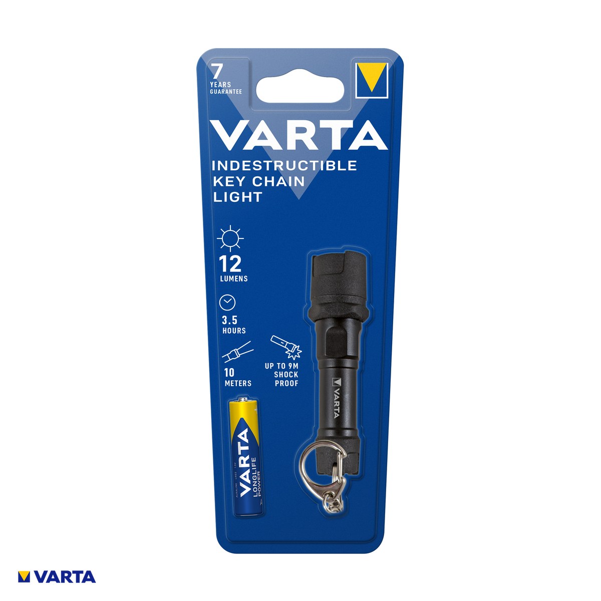 Lanterna breloc VARTA Indestructible Key Chain 16701, 12 lm, IPX4, rezistenta la cadere de 9 m, 1 baterie AAA inclusa [3]