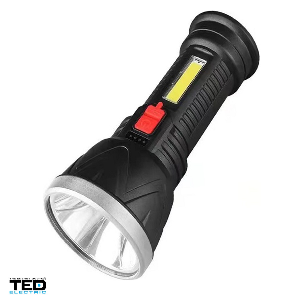 Lanterne - Lanterna TED Electric TL-8246-2 TED004239, carcasa din plastic, LED si COB, 2 acumulatori 18650 inclusi, cablu USB