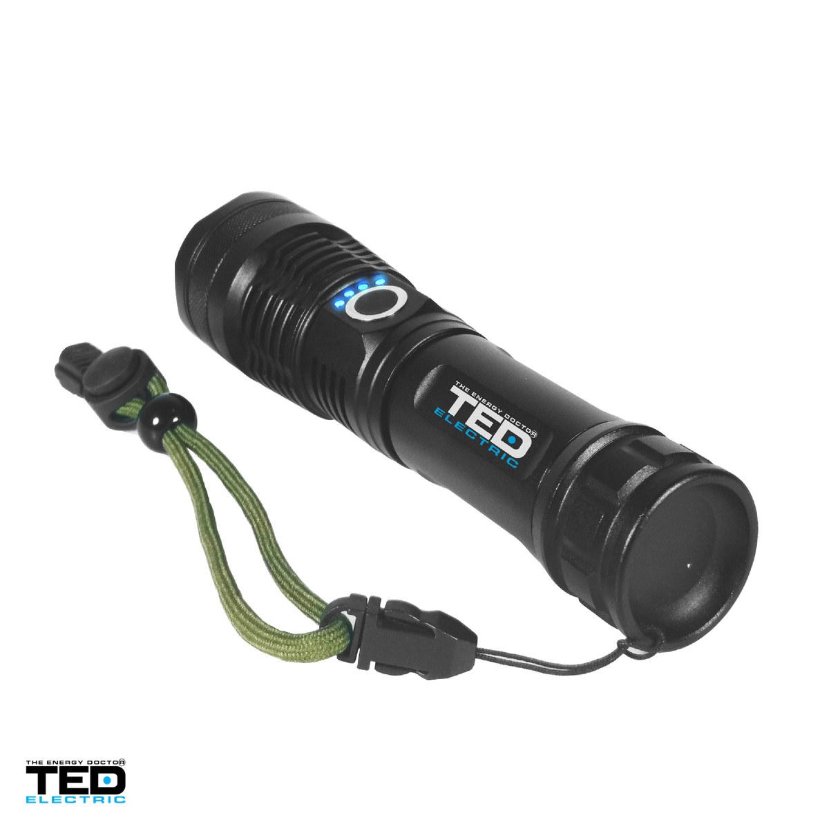 Lanterna TED Electric TL-9136 TED002112, LED XPH50, 10 W, 1600 lm, zoom, IP65, 1 acumulator 18650 inclus [3]