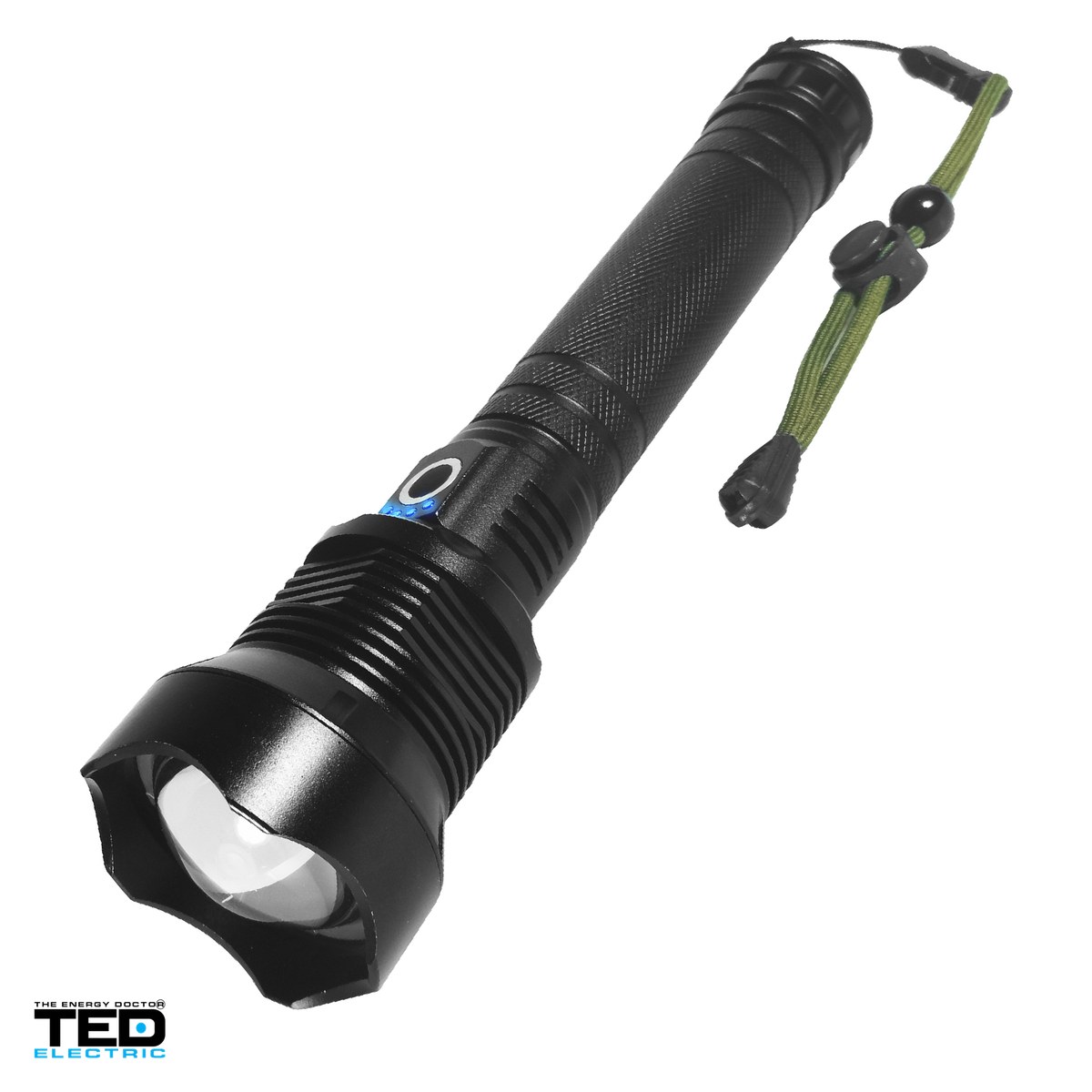 Lanterne - Lanterna TED Electric TL-9137 TED002020, LED 13 W, 1600 lm, zoom, IP65, 2 acumulatori 18650 inclusi