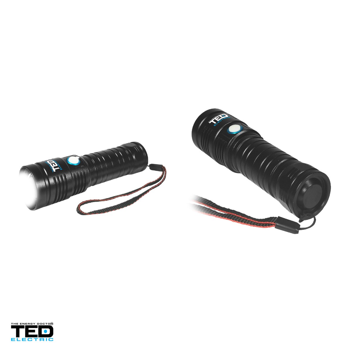 Lanterna TED Electric YM-123 TED002204, LED P50, 10 W, 1200 lm, zoom, IP65, 1 acumulator 26650 inclus [3]