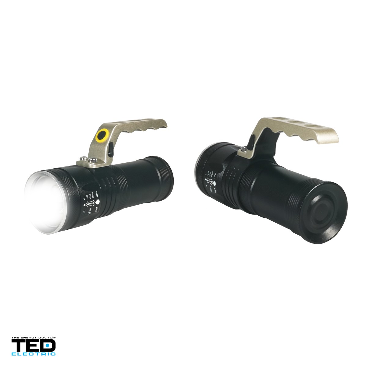 Lanterna de patrula TED Electric HL-L2-04 TED003744, LED 10 W, 500 lm, zoom, IP65, 3 acumulatori 18650 inclusi [3]
