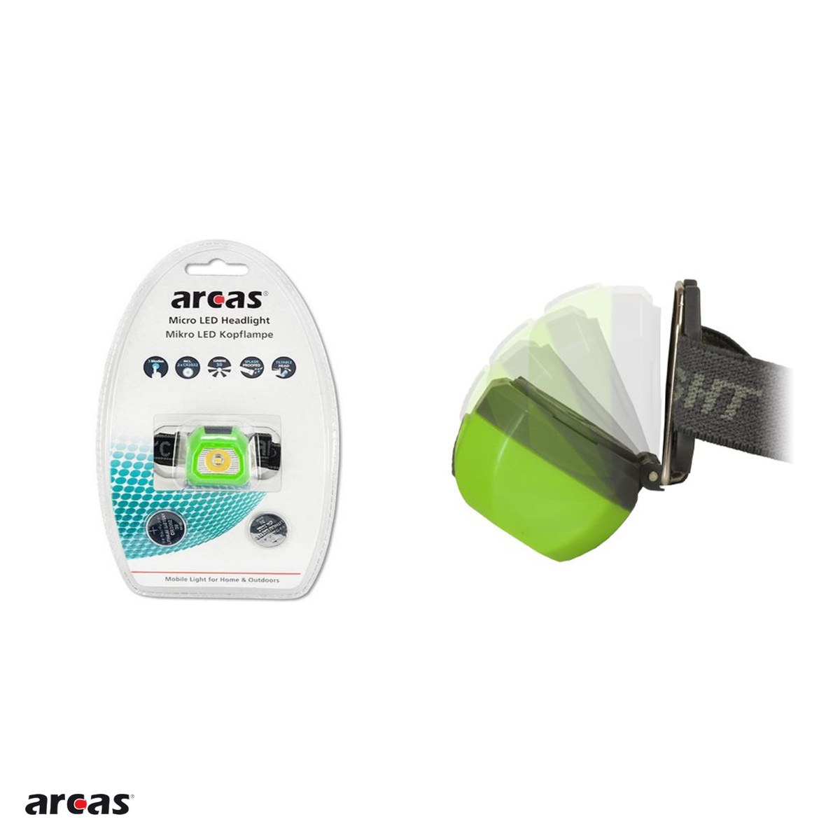 Lanterna frontala Arcas, 1 LED, 2 baterii CR2032 incluse [3]