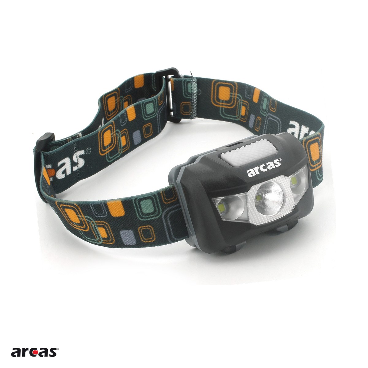 Lanterne - Lanterna frontala Arcas cu 3 LED-uri, 5 W, 3 baterii AAA incluse
