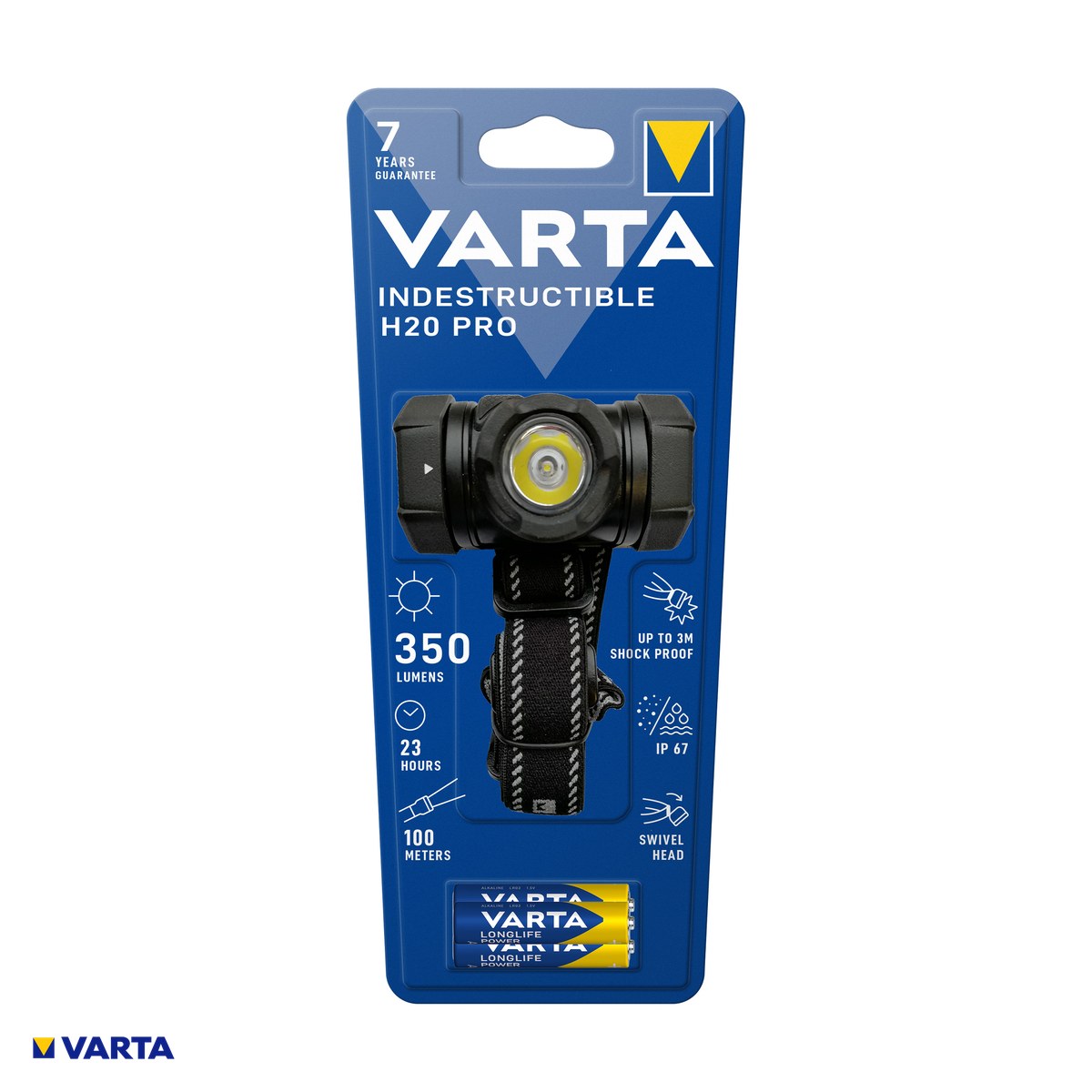 Lanterna frontala VARTA Indestructible H20 Pro 17732, LED 4 W, IP67, IK08, cap rabatabil, 3 baterii AAA incluse [3]
