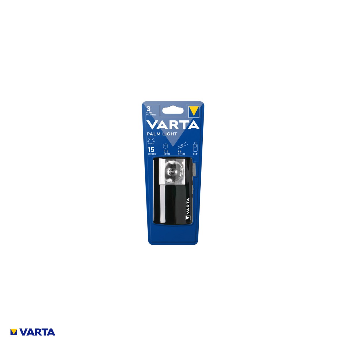 Lanterna VARTA Palm Light 16645, corp metalic, cu bec, 15 lm, raza 75 m, autonomie 3,5 h, clips, include 1 baterie 3R12 4,5 V [3]