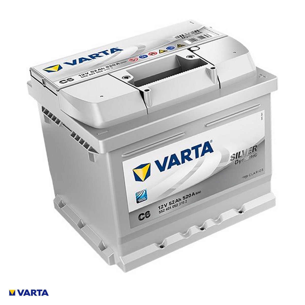 Accesorii Diverse - Baterie auto VARTA Dynamic SLI C6 (Silver Dynamic), 12 V, 52 Ah, curent de pornire 520 A, 207 x 175 x 175 mm, borna plus pe dreapta, 552401052