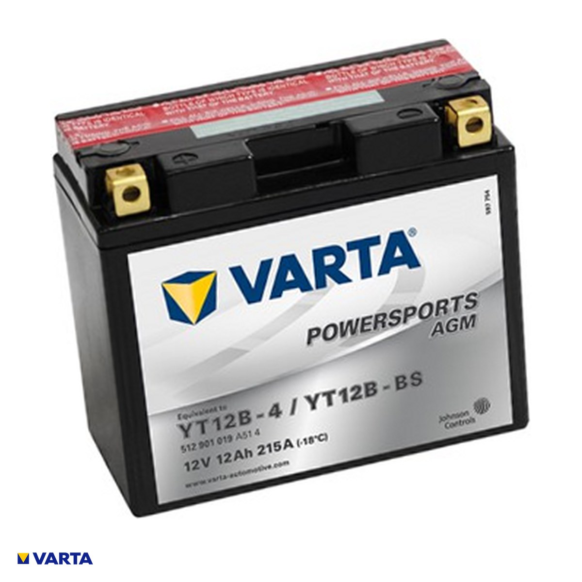 Accesorii Diverse - Baterie moto VARTA AGM, 12 V, 12 Ah, curent de pornire 215 A, 151 x 70 x 131 mm, borna plus pe stanga