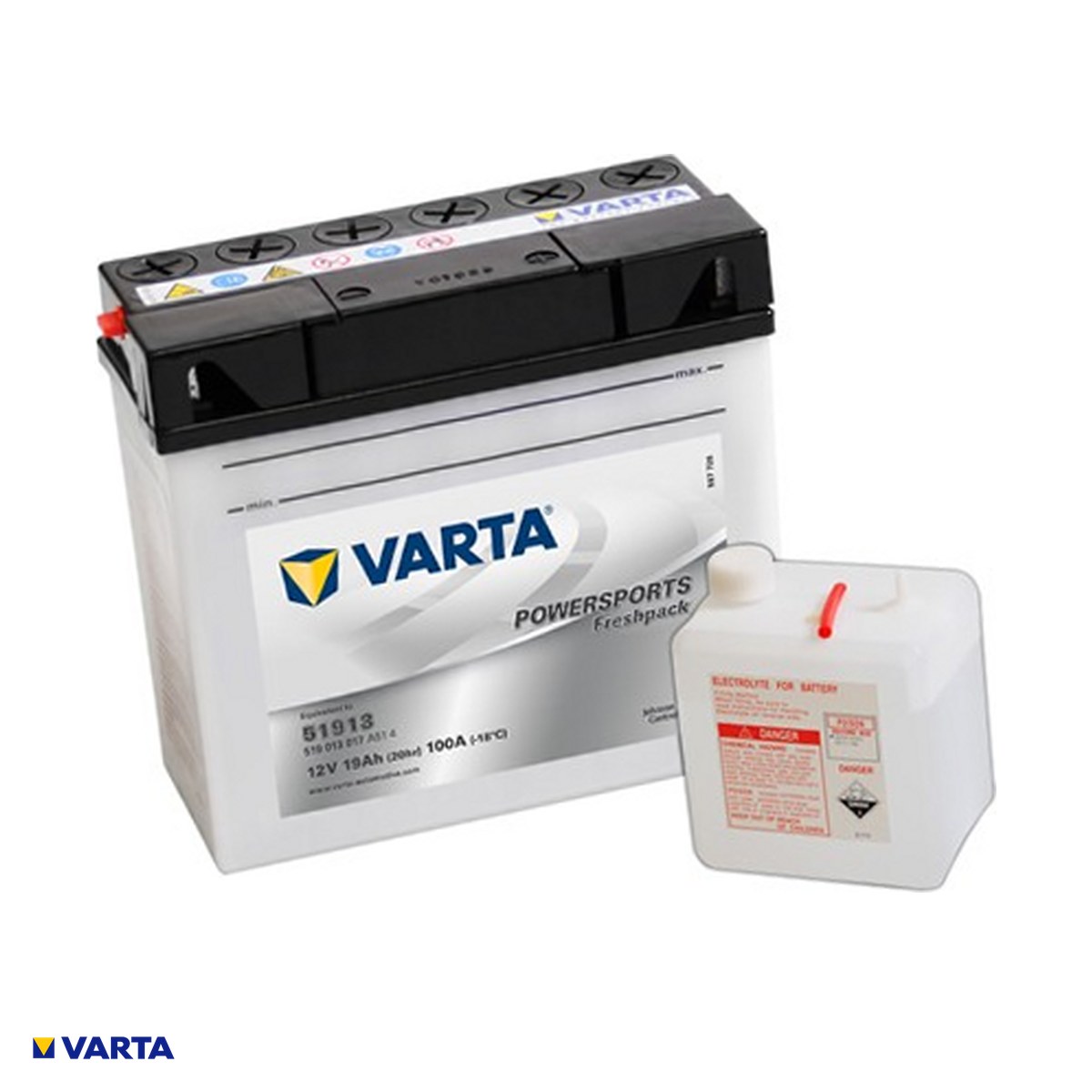 Accesorii Diverse - Baterie moto VARTA Powersports Freshpack 51913 (12C16A-3A), 12 V, 19 Ah, 186 x 82 x 171 mm, borna plus pe dreapta