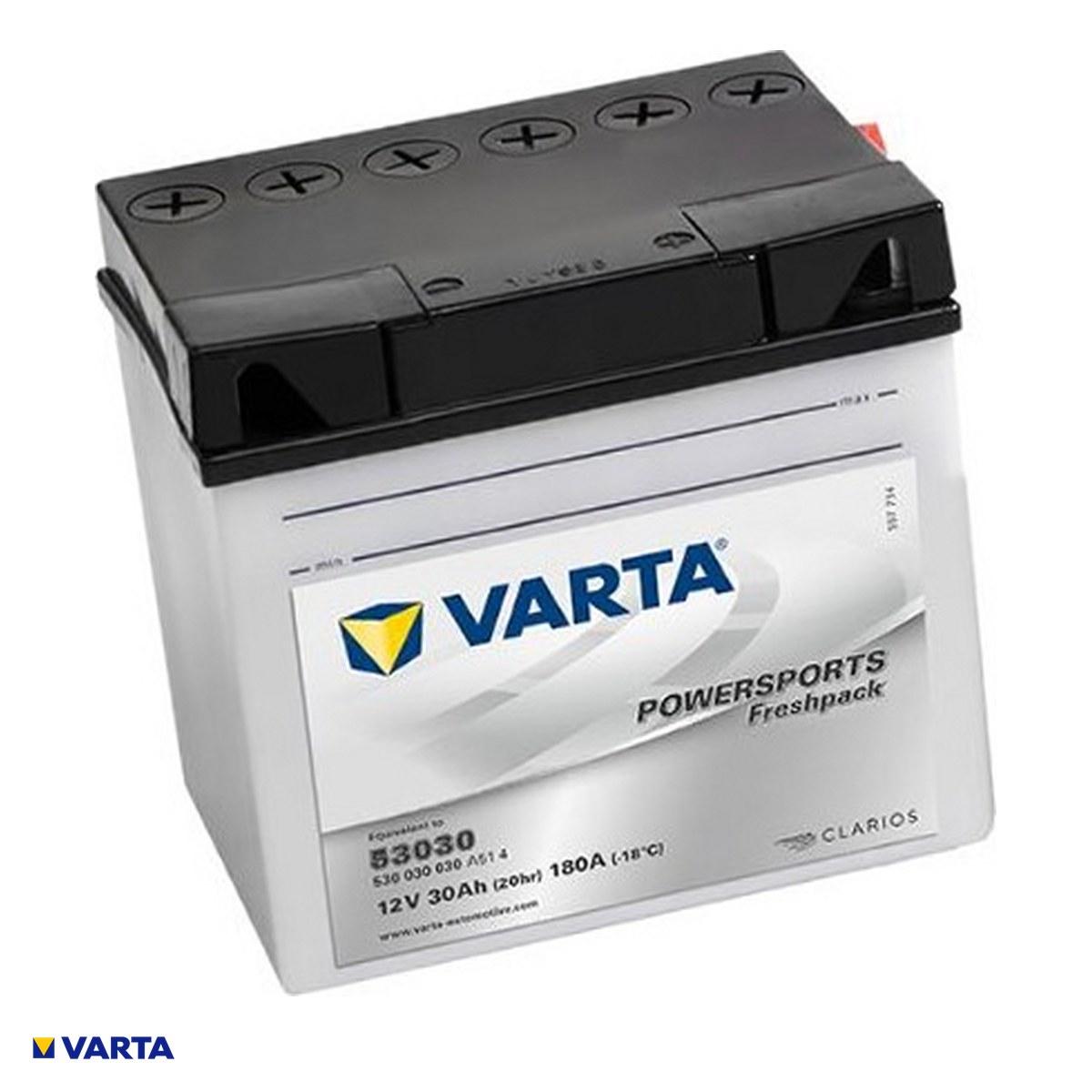 Accesorii Diverse - Baterie moto VARTA Powersports Freshpack 53030 (60-N30L-B), 12 V, 30 Ah, curent de pornire 300 A, 186 x 130 x 171 mm, borna plus pe dreapta, 530030030