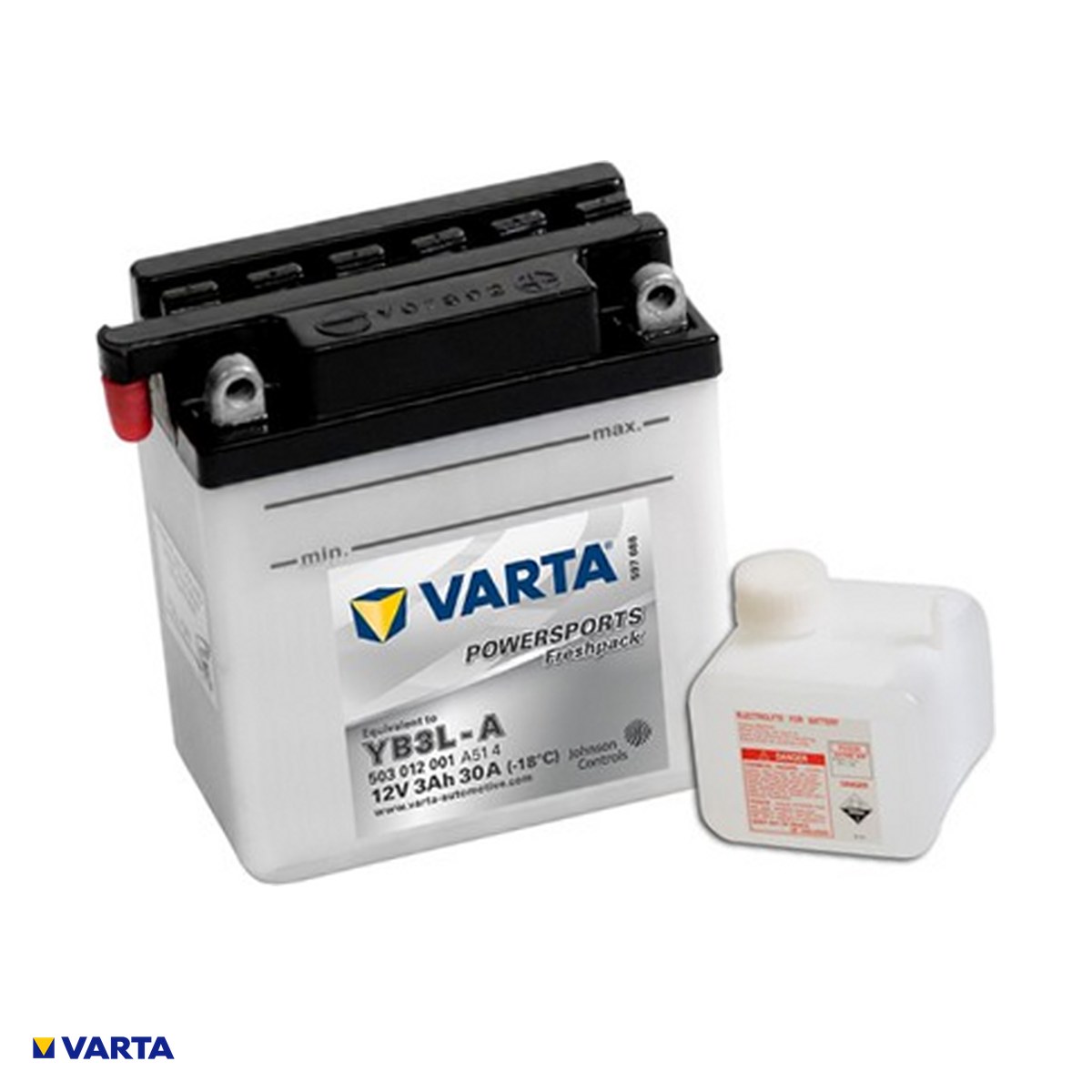 Accesorii Diverse - Baterie moto VARTA Powersports Freshpack B3L-A, 12 V, 3 Ah, curent de pornire 30 A, 100 x 58 x 112 mm, borna plus pe dreapta