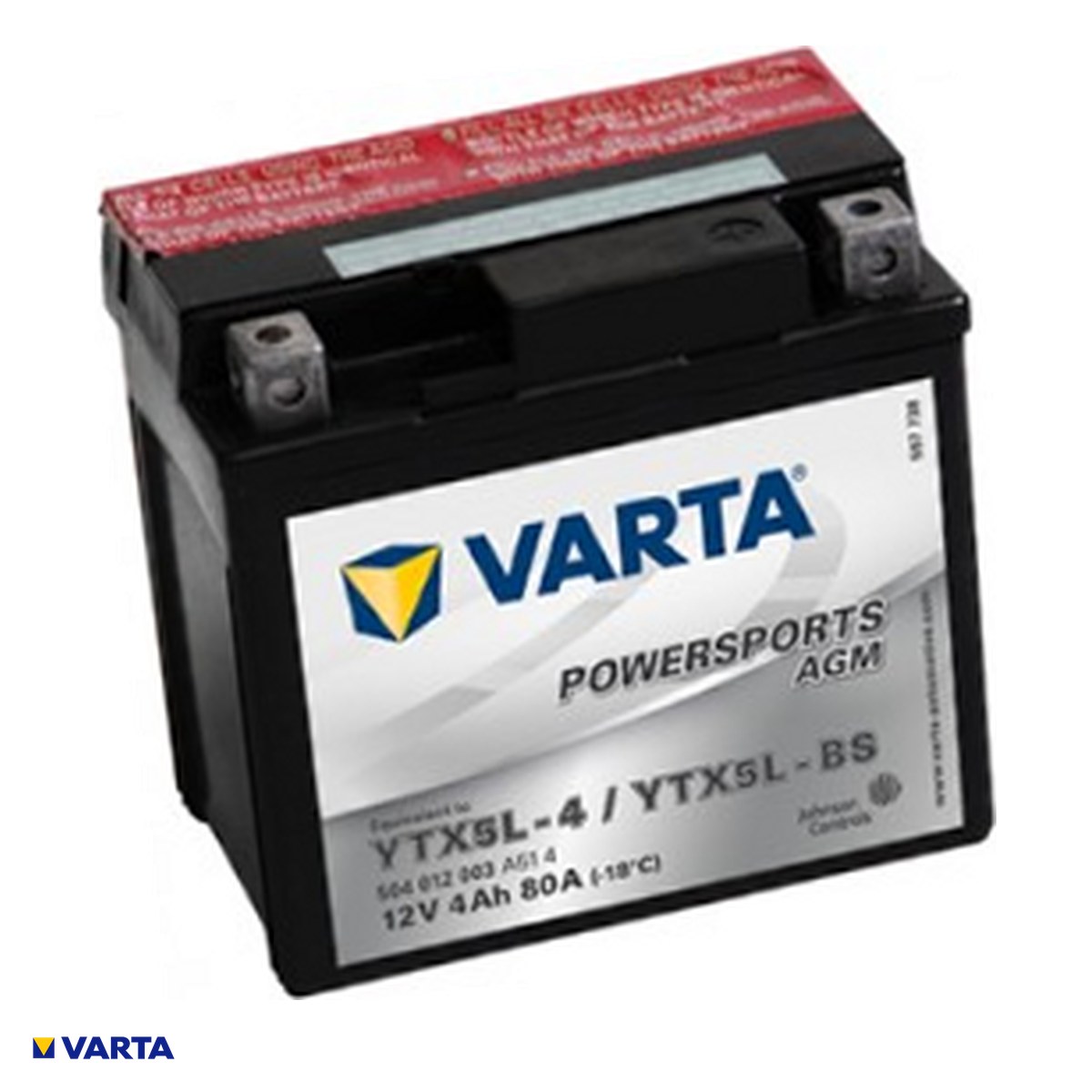 Accesorii Diverse - Baterie moto VARTA Powersports AGM TX5L-BS, 12 V, 4 Ah, curent de pornire 80 A, 114 x 71 x 106 mm, borna plus pe dreapta