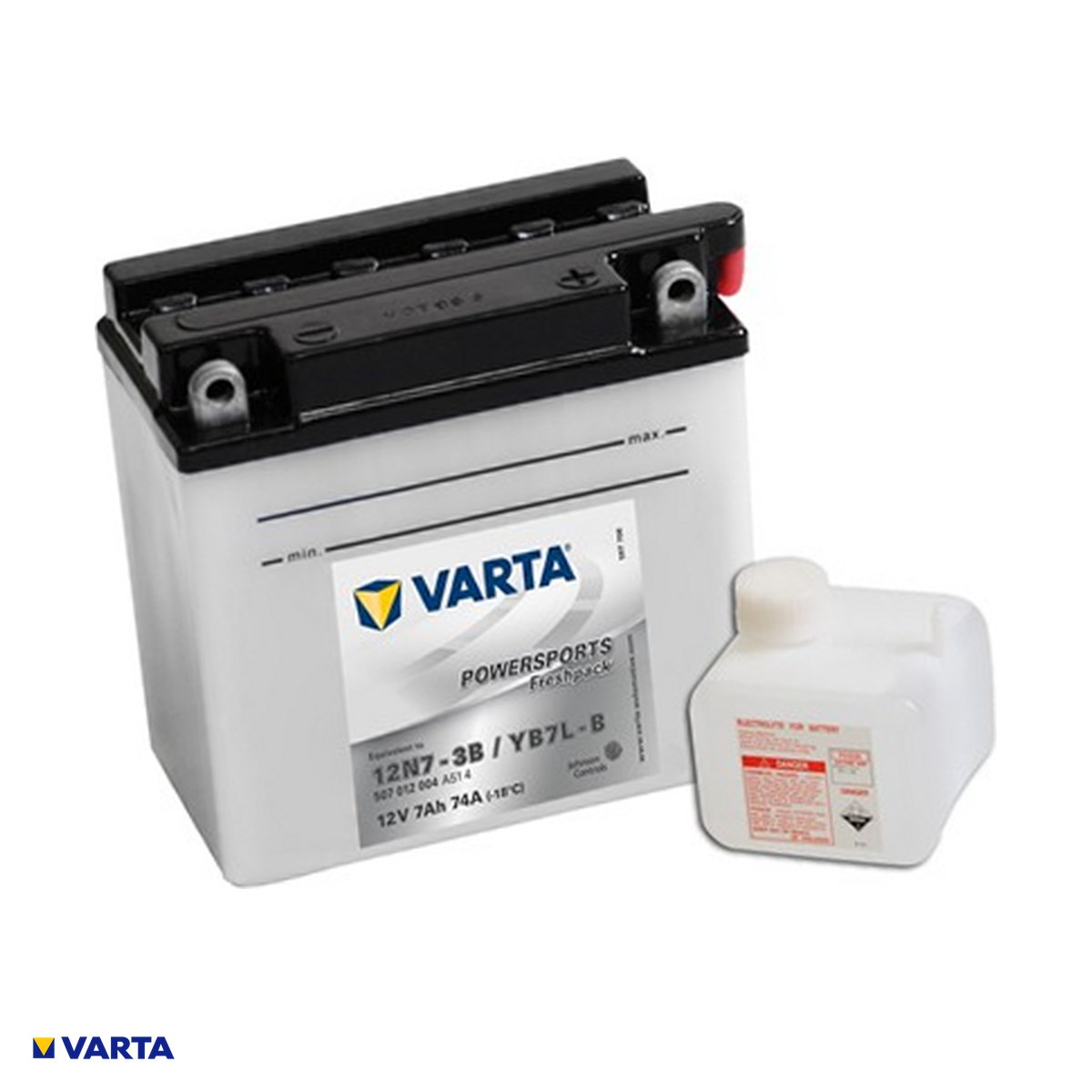 Accesorii Diverse - Baterie moto VARTA Powersports Freshpack 12N7-3B (B7L-B), 12 V, 7 Ah, curent de pornire 74 A, 136 x 76 x 134 mm, borna plus pe dreapta