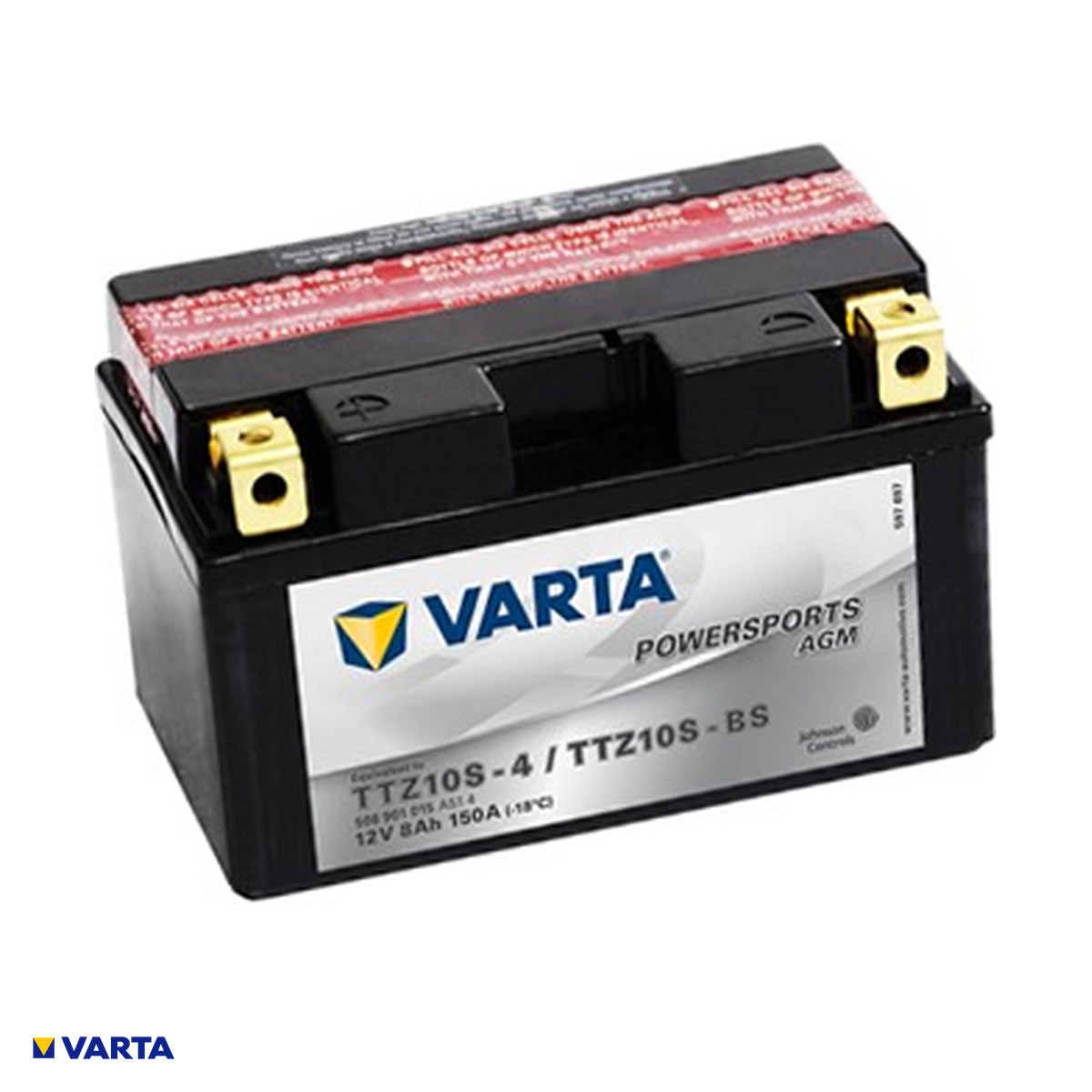 Accesorii Diverse - Baterie moto VARTA Powersports AGM TZ10S-BS, 12 V, 8 Ah, curent de pornire 150 A, 150 x 87 x 93 mm, borna plus pe stanga, 508901015