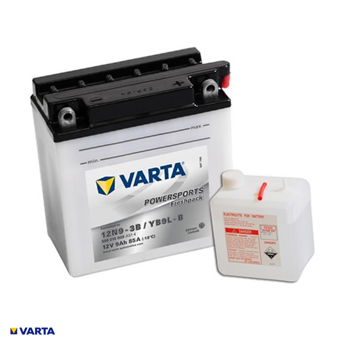 Accesorii Diverse - Baterie moto VARTA Powersports Freshpack 12N9-3B, 12 V, 9 Ah, curent de pornire 85 A, 136 x 76 x 140 mm, borna plus pe dreapta