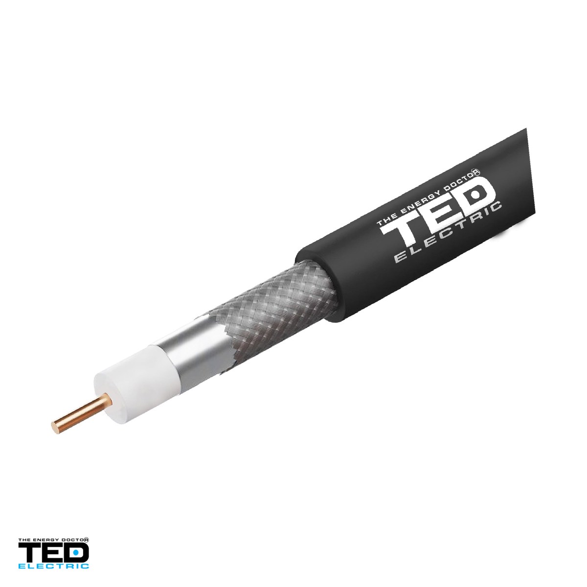 Cablu TV - Rola 305m cablu coaxial TED Electric RG11 F11, conductor CCS, impedanta 75 ohmi