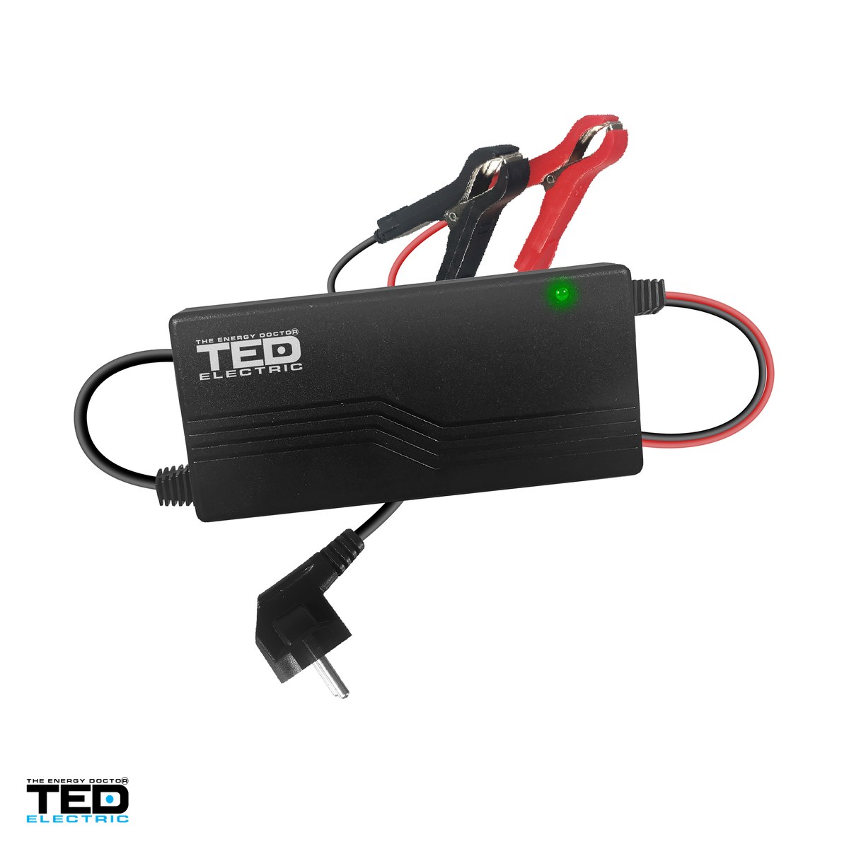 Redresoare si jump startere - Incarcator acumulatori TED Electric TED003577, 12 V, 10 A, pentru baterii plumb-acid AGM / VRLA de 50-260 Ah, alimentare 100-240 V