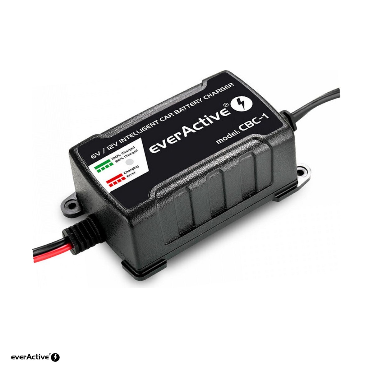 Redresoare si jump startere - Redresor auto everActive CBC-1, 6 V / 12 V, curent 1 A, pentru baterii plumb-acid, AGM, GEL, EFB de la 1,2 Ah, cablu SAE detasabil, 95 x 58 x 33 mm