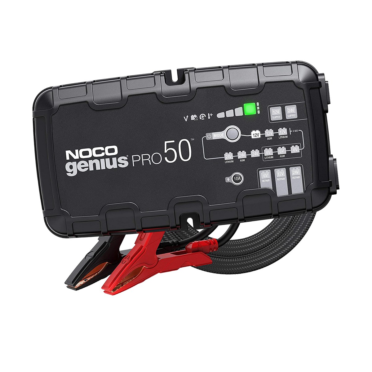 Redresoare si jump startere - Redresor auto Noco Genius PRO50 (GENIUSPRO50), 6 V / 12 V / 24 V, 50 A, pentru baterii plumb-acid si litiu, mod redus 10 A, cu cutie EVA