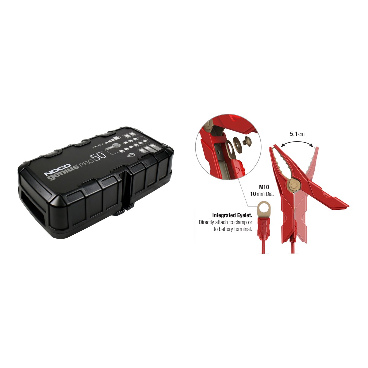 Redresor auto Noco Genius PRO50 (GENIUSPRO50), 6 V / 12 V / 24 V, 50 A, pentru baterii plumb-acid si litiu, mod redus 10 A, cu cutie EVA [3]