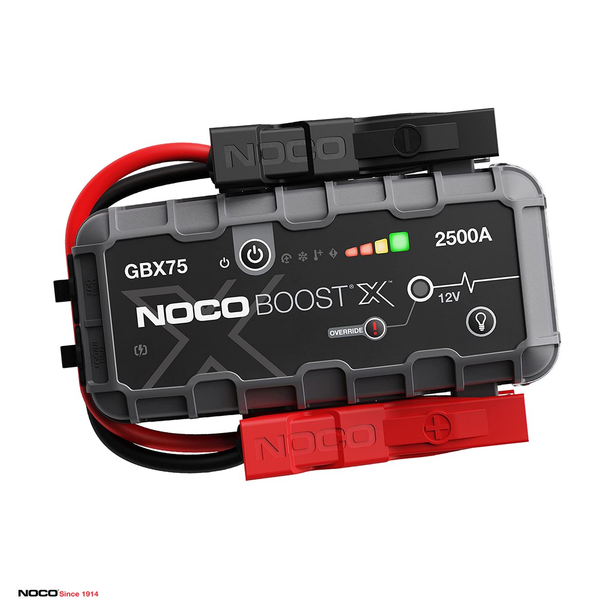 Redresoare si jump startere - Robot de pornire auto NOCO Boost X GBX75, 12 V, 2500 A curent de pornire, litiu-ion, motoare pe benzina pana la 8,5 L si diesel pana la 6,5 L, lanterna LED 400 lm, powerbank USB-C, IP65