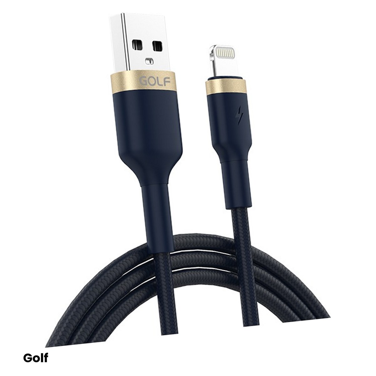 Conectica IT - Cablu de incarcare Golf Data Sync Metal GC-71I, USB-A la Lightning (iPhone), 3 A, albastru, cu mufe metalice