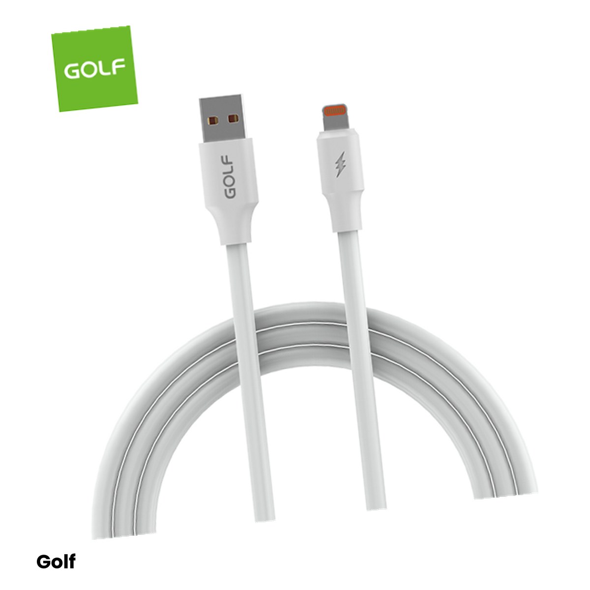 Conectica IT - Cablu USB la Lightning Golf Super Charge Tube GC-98i, pentru iPhone 5 / 6 / 7, 6 A, 120 W, alb