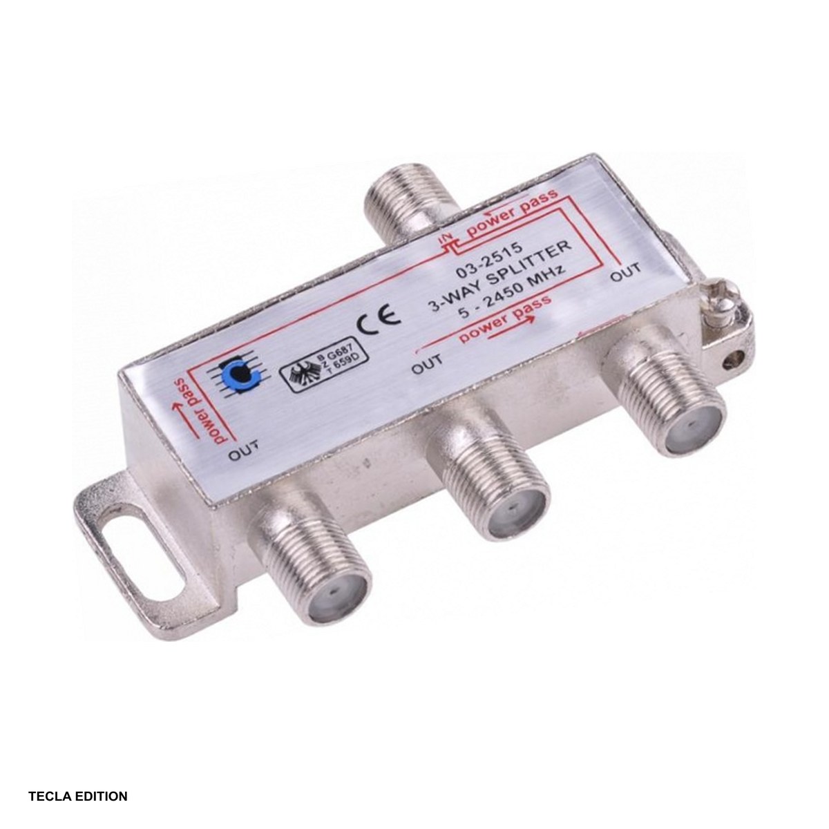 Convertoare - Splitter CATV 3 cai TED202927, banda 5 - 2450 MHz, pentru semnal TV pe cablu coaxial