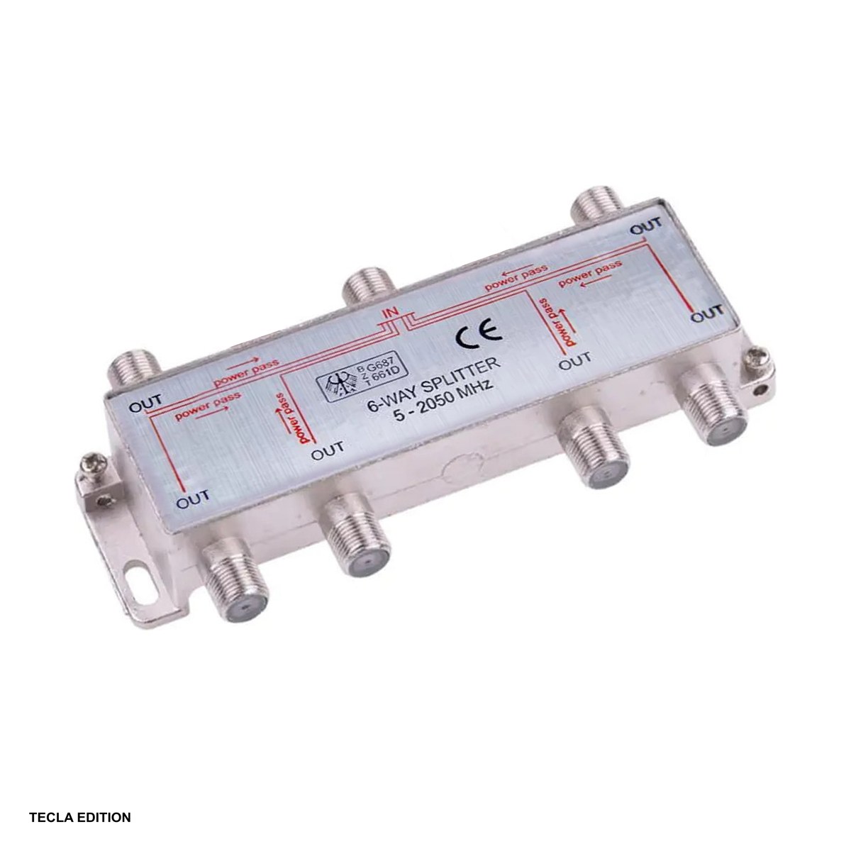 Convertoare - Splitter CATV 6 cai TED571551, banda 5 - 2450 MHz, pentru semnal TV pe cablu coaxial