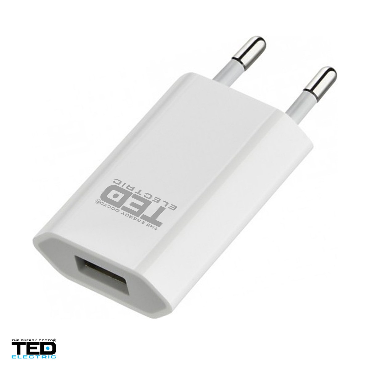 Priza retea - Incarcator de retea TED Electric TED288107, 1x USB, 1 A, 5 W, culoare alba