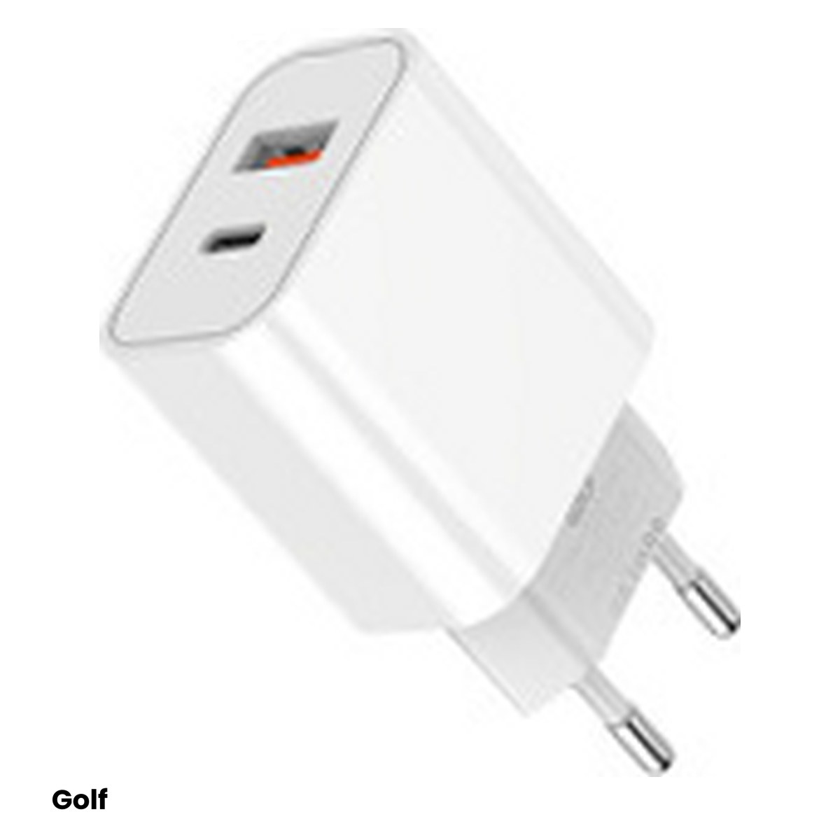 Priza retea - Incarcator de retea Golf GF-U33, 1x USB-A si 1x USB-C PD, 30 W, Fast Charge, culoare alba