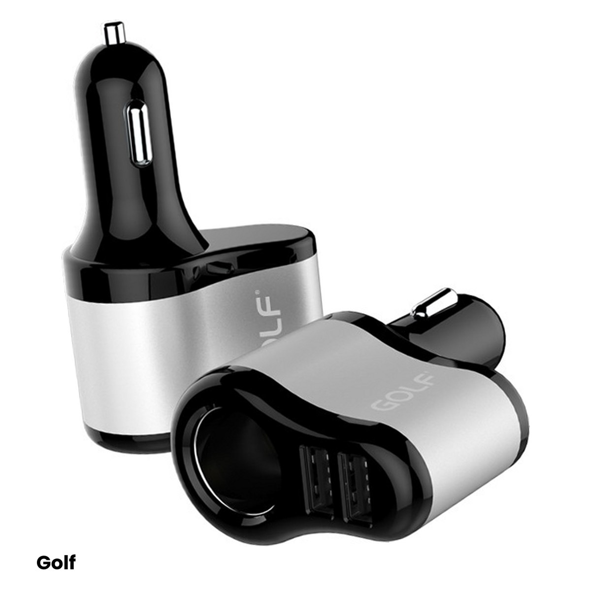 Accesorii IT - Incarcator auto Golf GF-C14, 2x USB-A si priza de bricheta, 2,1 A, 10 W, priza bricheta