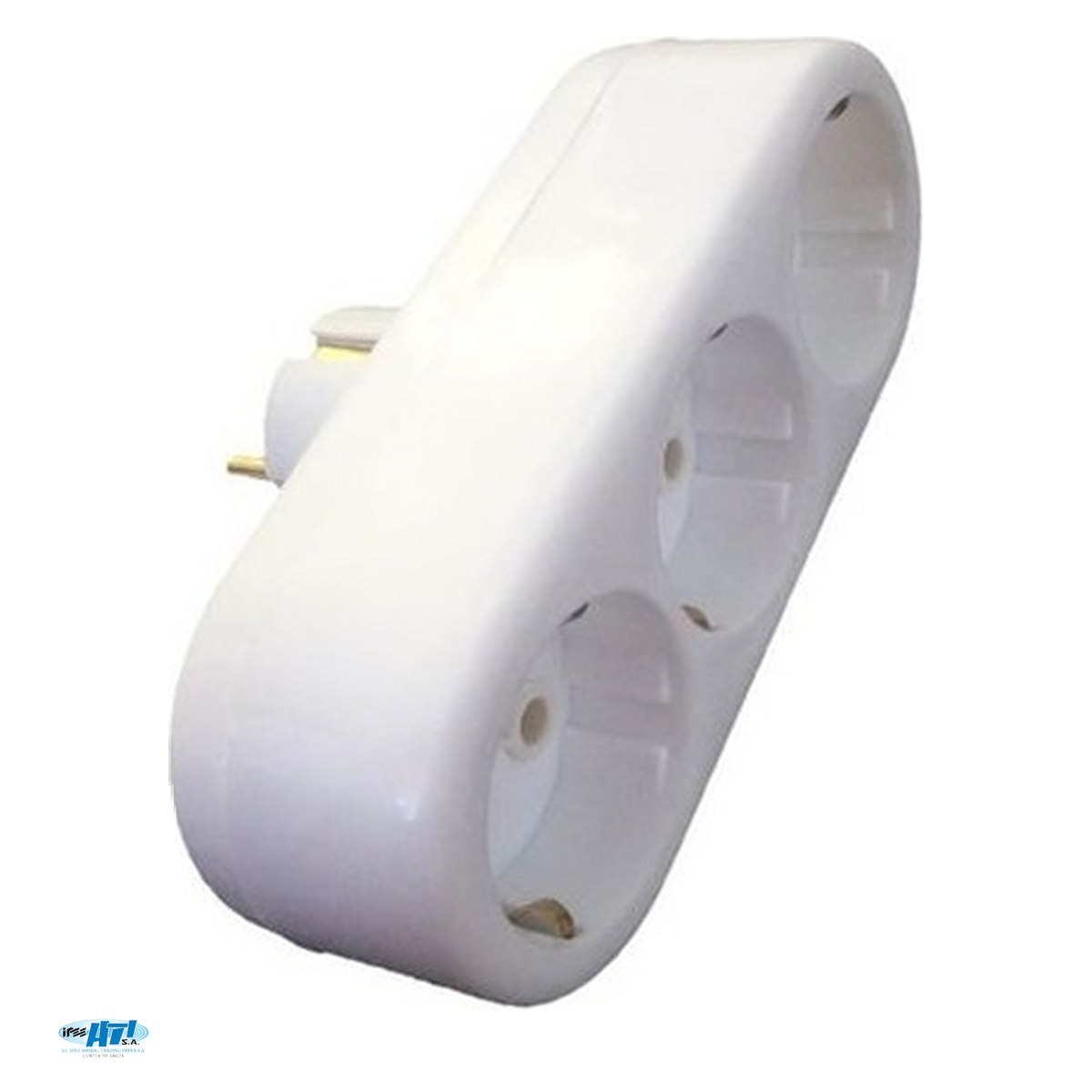 Iluminare si Electrice - Triplu stecher schuko liniar din ceramica, adaptor priza cu prize in linie