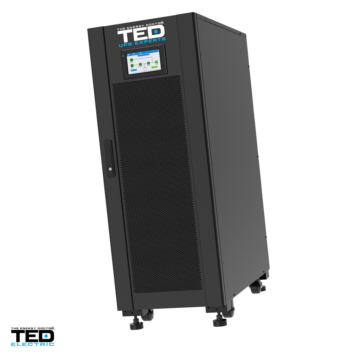 Sisteme UPS - UPS online dubla conversie trifazat 3/3 TED Electric TED004727, 100 kVA / 100 kW, intrare si iesire pe regleta (bloc terminal), afisaj LCD, management USB, pe roti, FARA ACUMULATORI