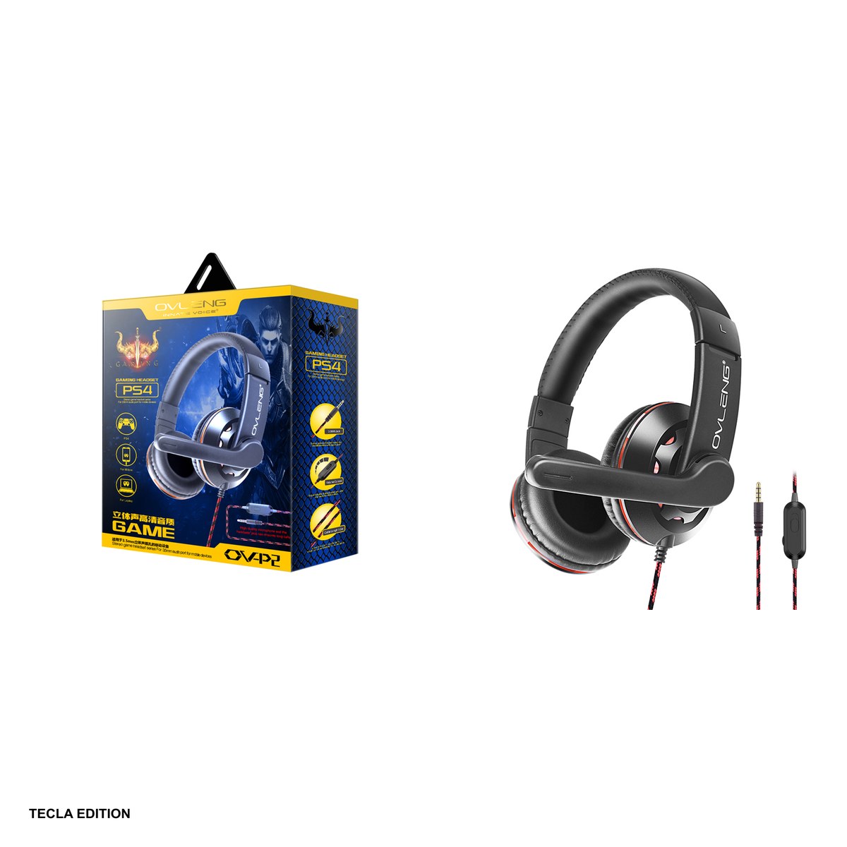 Casti gaming cu microfon pe brat OV-P2, cu fir, mufa jack 3,5 mm [3]