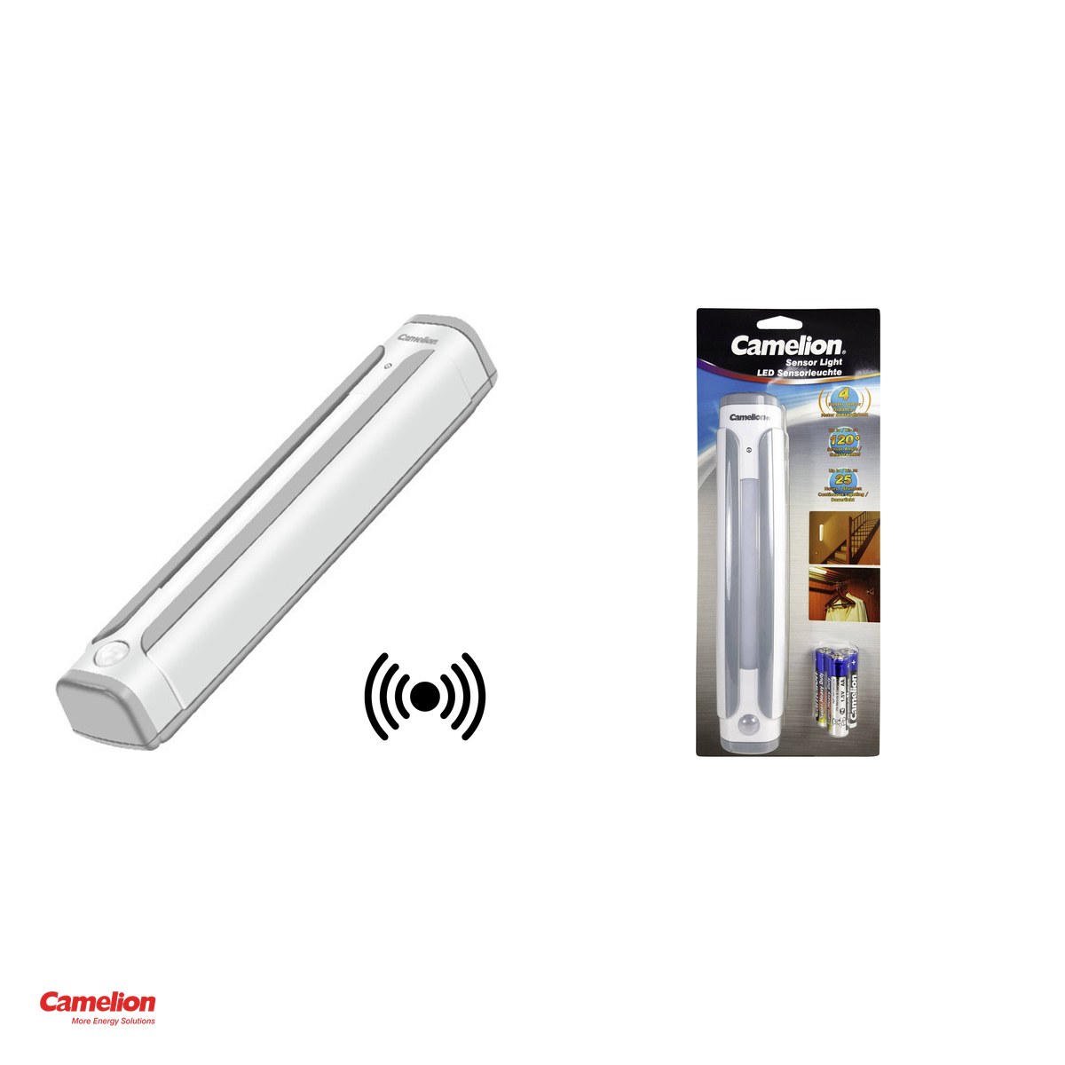 Lampa cu senzor Camelion pe baterii, include 3 baterii alcaline AA R6 [3]