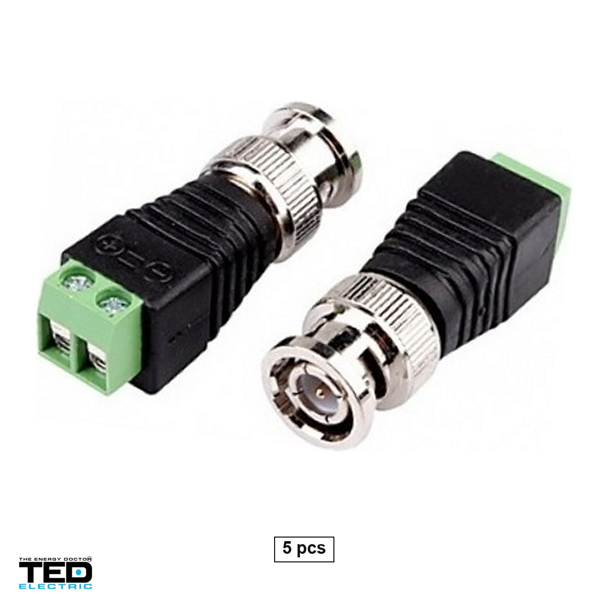 Accesorii supraveghere video - Set 5 mufe BNC cu suruburi TED980509, pentru cablu coaxial la camere de supraveghere