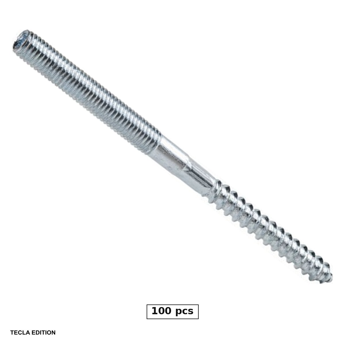 Prezoane - Set 100 prezoane lemn-metal, M8x180 mm, zincate alb, prind lemnul de metal fara sa fie nevoie de surub cu piulita pe partea cealalta