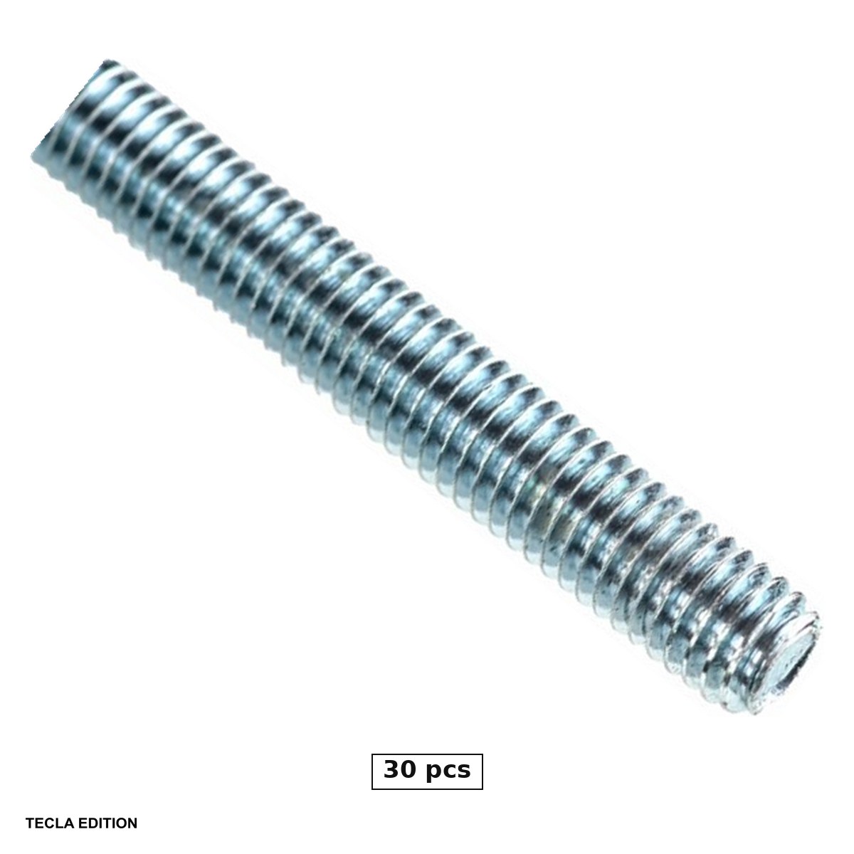 Tije filetate - Set 30 tije filetate DIN 975, M8, lungime 1 m, otel 4.8, zincate alb, leaga doua piese metalice la distanta, acolo unde un surub obisnuit nu ajunge
