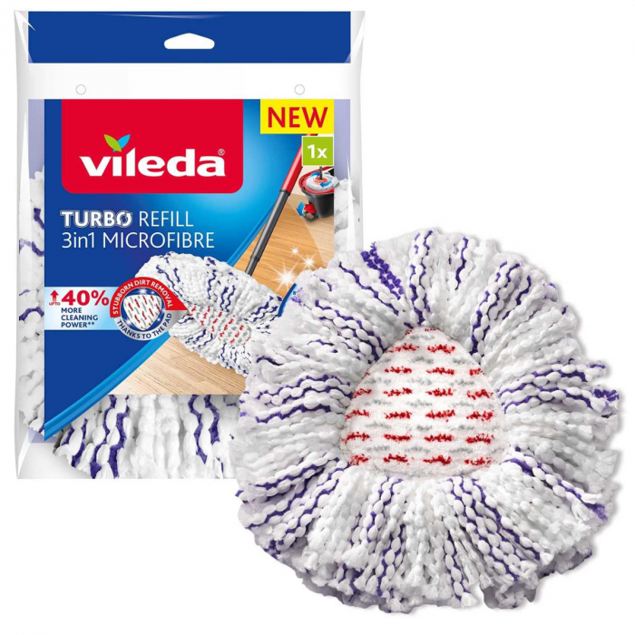 Rezerva mop Vileda Turbo 3in1 22743, din microfibra, alb cu mov [5]