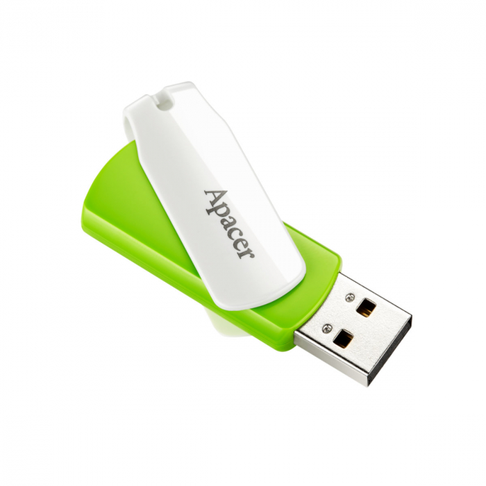 Memorie USB 2.0 Apacer 64Gb, AH335, rotativa, alb cu verde [2]