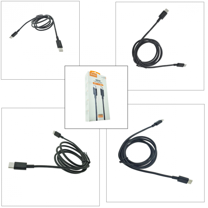 Cablu cu conectori USB Tip C tata la USB Tip C tata, PD60W, X-Start 318CC, lungime 100 cm, negru [4]