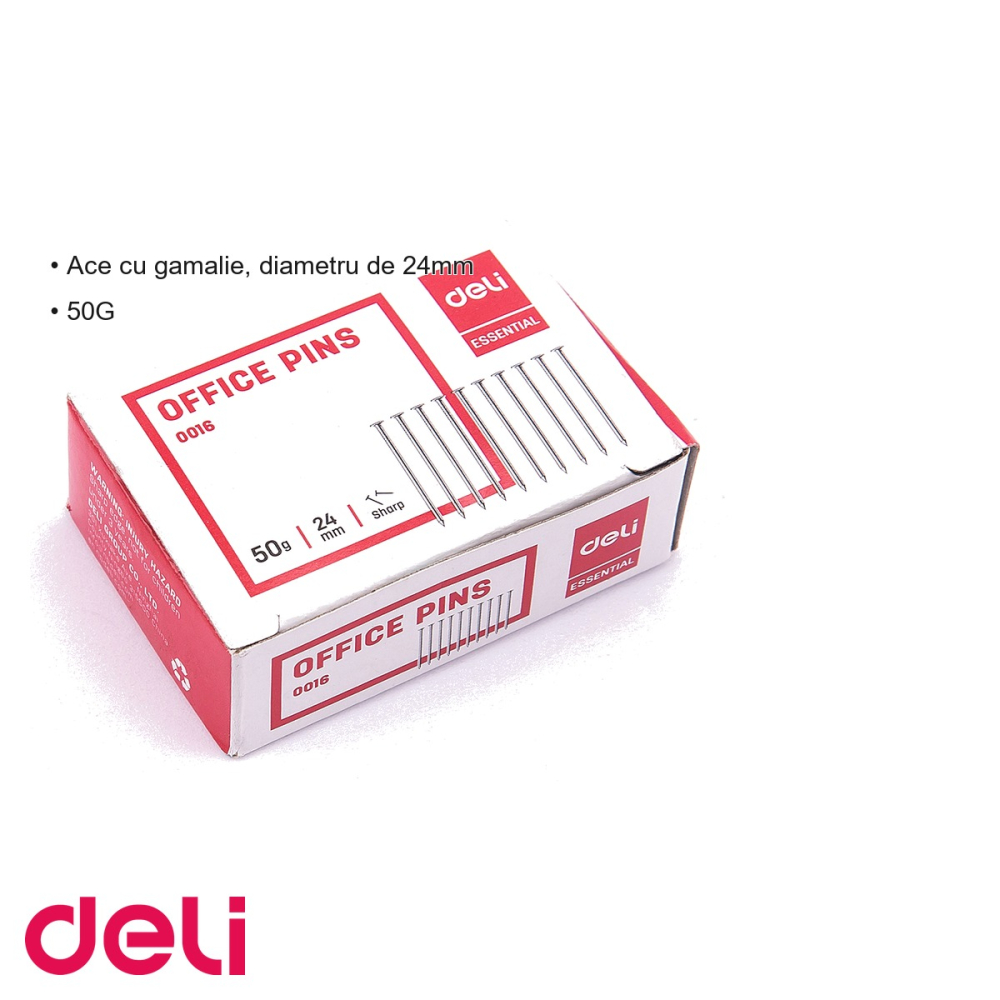 Ace cu gamalie Deli, diametru 24mm, set 50g, pentru birou si uz general [3]