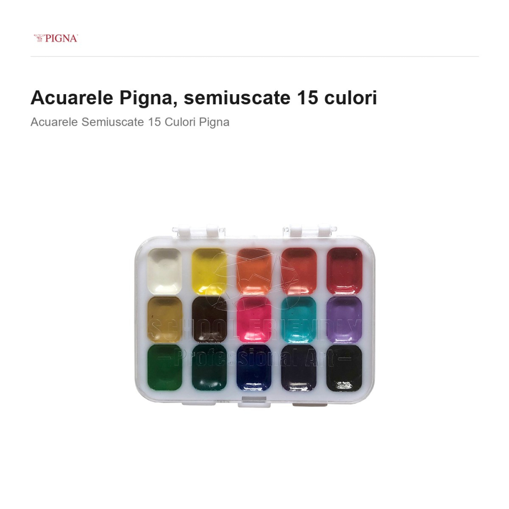 Set 15 acuarele Pigna, 15 culori, semiuscate [2]