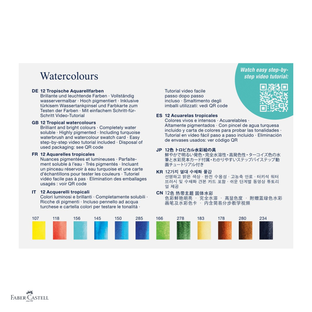 Acuarele tropicale in godeuri, Faber-Castell, cu pensula inclusa [5]